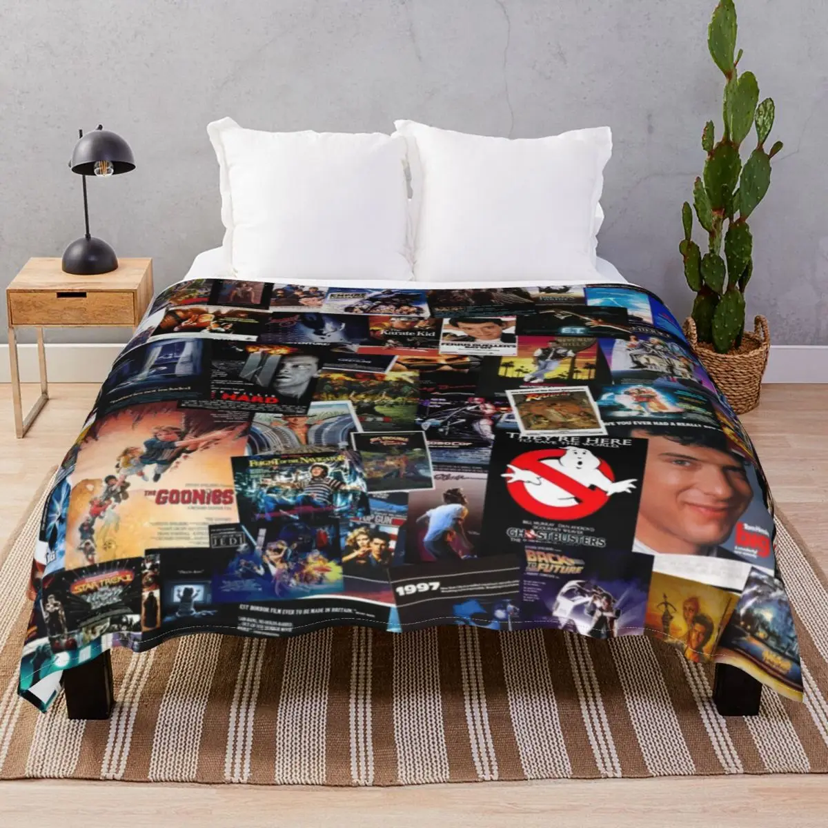 1980s Movie Posters Blankets Flannel Textile Decor Super Soft Unisex Throw Blanket for Bedding Sofa Camp Cinema