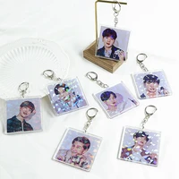 kpop bangtan boys acrylic creative keychain pendant cute schoolbag accessories cosplay gift jimin v suga jk jin fan collection