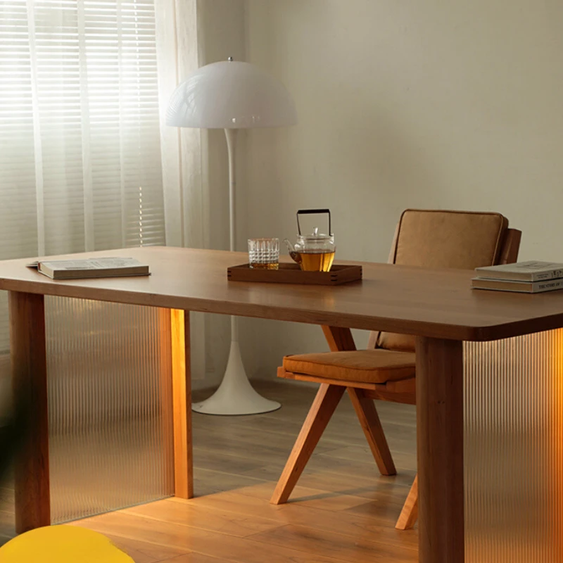 

Table/Nordic Solid Wood Dining Table Living Room Japanese Household Glass Long Table Cherrywood Workbench Large Board Table