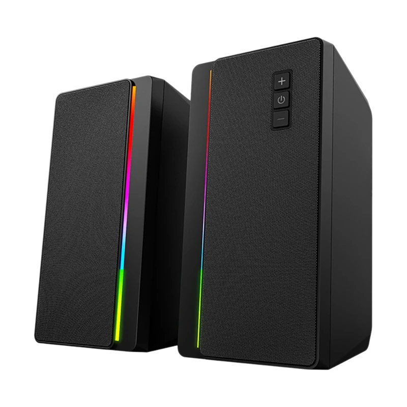 

Компьютерные колонки, стерео мультимедийные колонки Rgb с сабвуфером, аудиовход 3,5 мм, подходит для ПК и телефонов