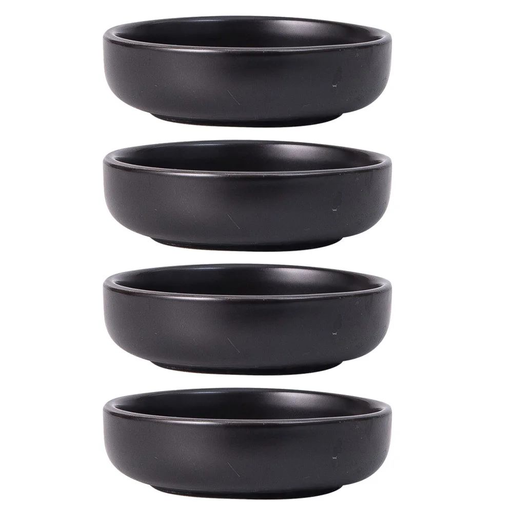 

Sauce Dishes Bowls Dipping Dishbowl Soy Mini Seasoning Cups Plate Condiment Snack Side Ceramic Porcelain Appetizer Black Vinegar