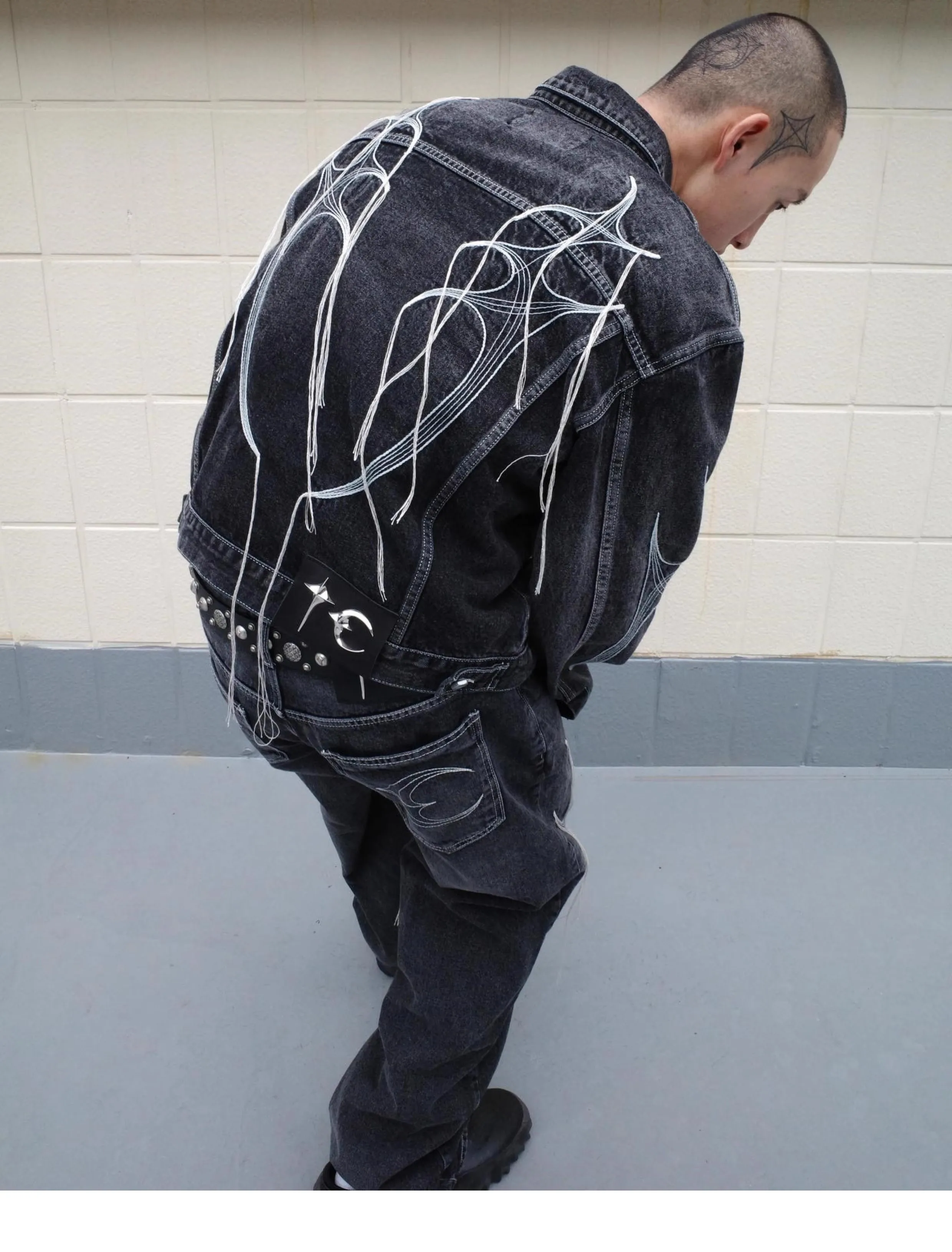 2024 Thug Club Американская ретро-куртка с потертым эффектом черная короткая рабочая