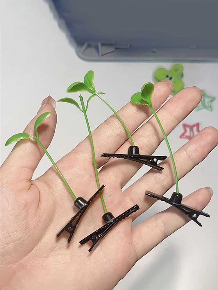 20/10/5/3/1 шт. забавные маленькие бобовые ростки с травой растущие на головке зажимы