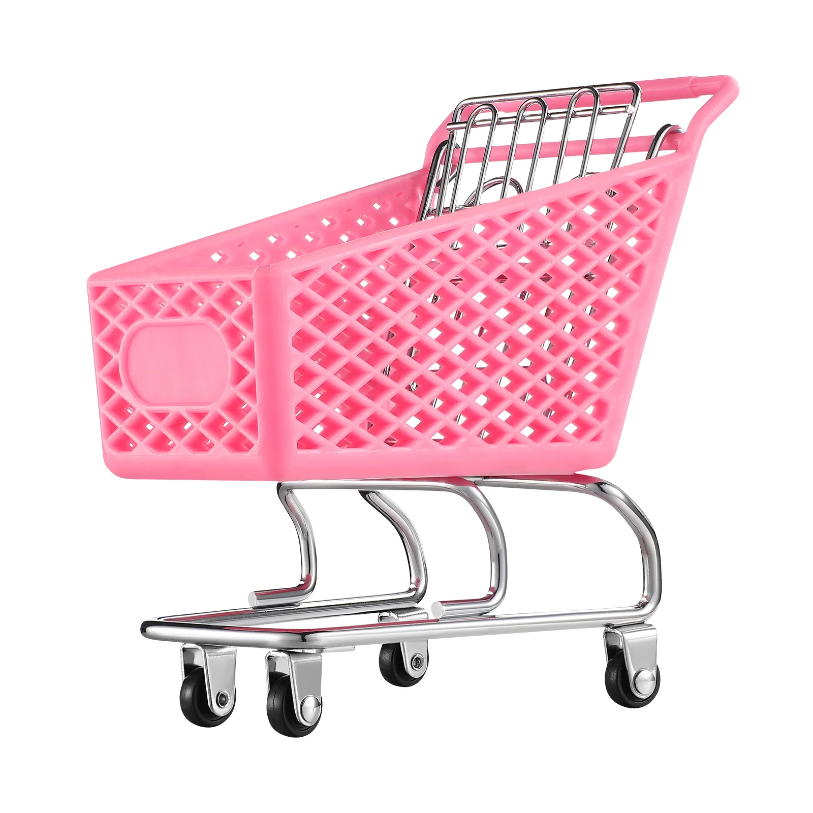 

Mini Cart Storage Shopping Basket Adornment Toy Supermarket Trolley Handcart Rack Stand Tabletop Ornament Jewelry Iron Utility