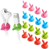 4pcs bunny ear dashboard cable fixer charger cable for car manager clasp clip wire winder holder auto car interior accessories