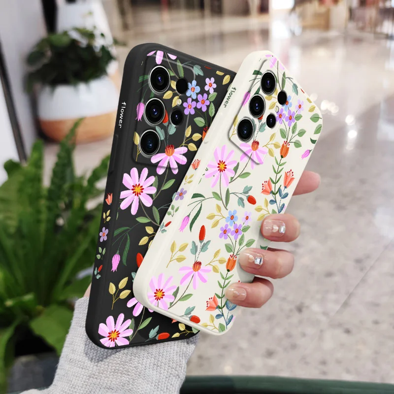 Floral Branches Phone Case For Samsung Galaxy S23 S22 S21 S20 S10 S10E S9 Ultra Plus FE Note 20 Ultra 10 9 Plus Cover