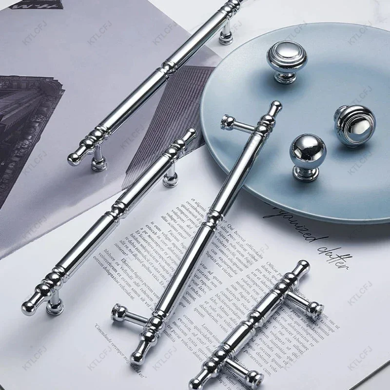 Роскошная французская ручка для гардероба хромированная шарообразная двери