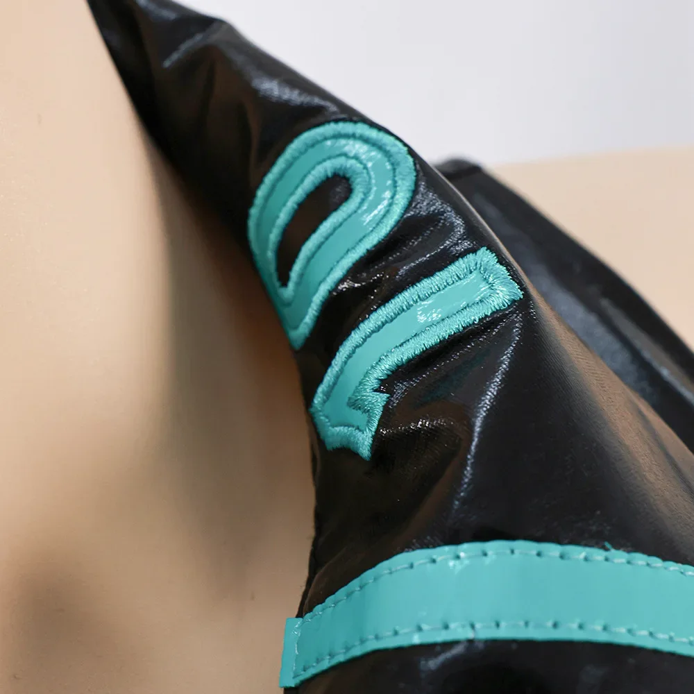 Мику Косплей Костюм 16-летие Черная кожаная форма JK Очки Хэллоуин Карнавальные