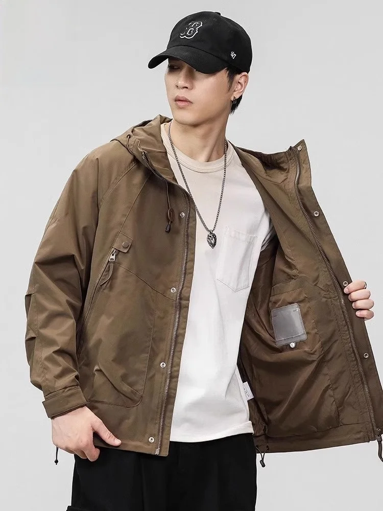 Куртка-карго с капюшоном Zhenvis мужская осенне-зимняя куртка-карго на флисовой