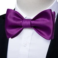 casual bright purple self tie bow ties luxury wedding bowties for man groom party office mens bowtie handkerchief cufflinks set