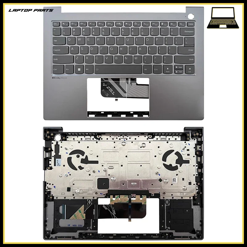Фото ‌ Для ноутбуков Thinkbook 14 G4+ 14 G5+ ARA IAP IRH: нижняя крышка корпуса, рамка для пальмреста, шарнир, задняя крышка экрана, передняя рамка, клавиатура с раскладкой US. №5