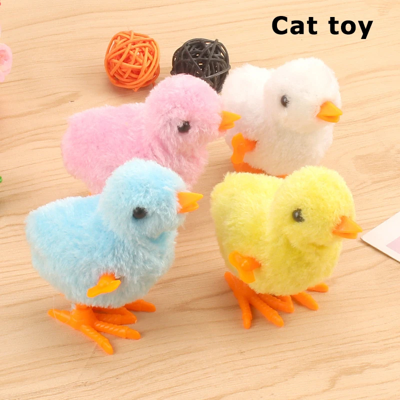Cat Toy Wind Up Jumping Chicken Funny Pet Interactive Gifts Teaser Kittens Toys Pet Dog Supplies Cats Toys Games Accessories
