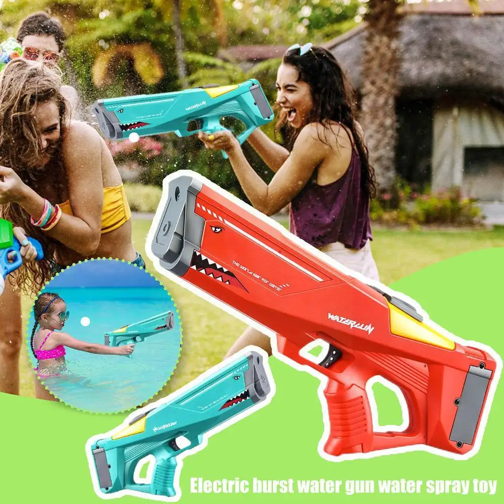 

Large Capacity Electric Burst Water Gun Spray Toy For Children Outdoor Beach Pool Games Red Green Color V0d9