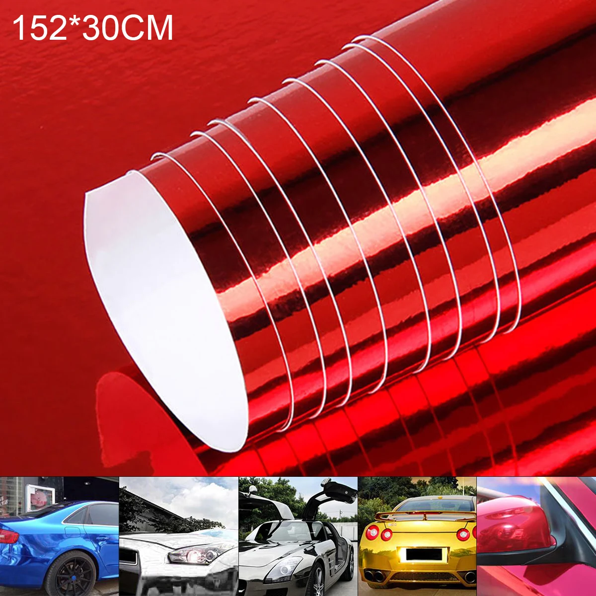 

30 x 152 CM PVC Electroplating Mirror Surface Bright Reflect-light Automobile Repacking Sticker for Car Motorcycles