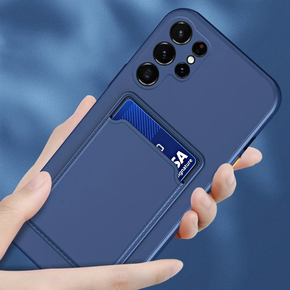 card Case For Samsung Galaxy S25 Ultra S24 S23 S22 Plus S21 S20 Skin feel Solid color simple Soft cover