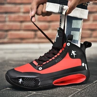 men basketball sneakers fashion basketball shoes shock absorbant high top sneakers wear resisting lace up mens athletic footwear