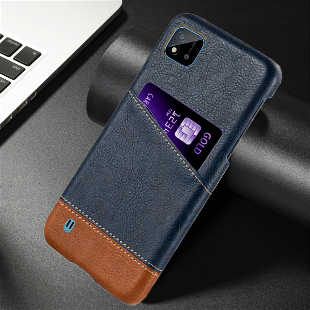 

Luxury Case For Realme C11 2021 Case Card Slot Holder Mixed Splice PU Leather Cover for Realme C11 2021 Case RealmeC11 C 11 2020