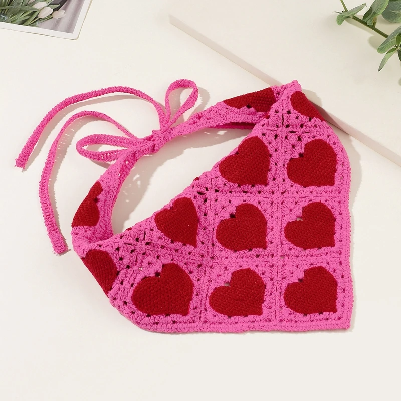 Женский красочный вязаный крючком платок на голову с милым узором тюрбан