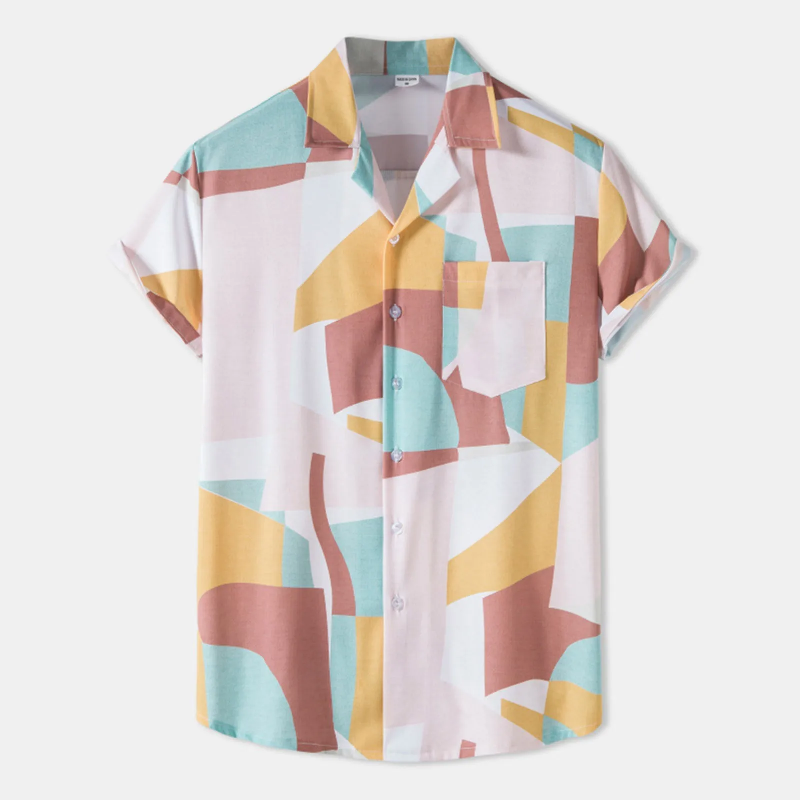 

under 100 Men Casual Summer Hawaiian Shirts Short Sleeve Printed Beach Button Down Shirts With Pocket Casual Short
