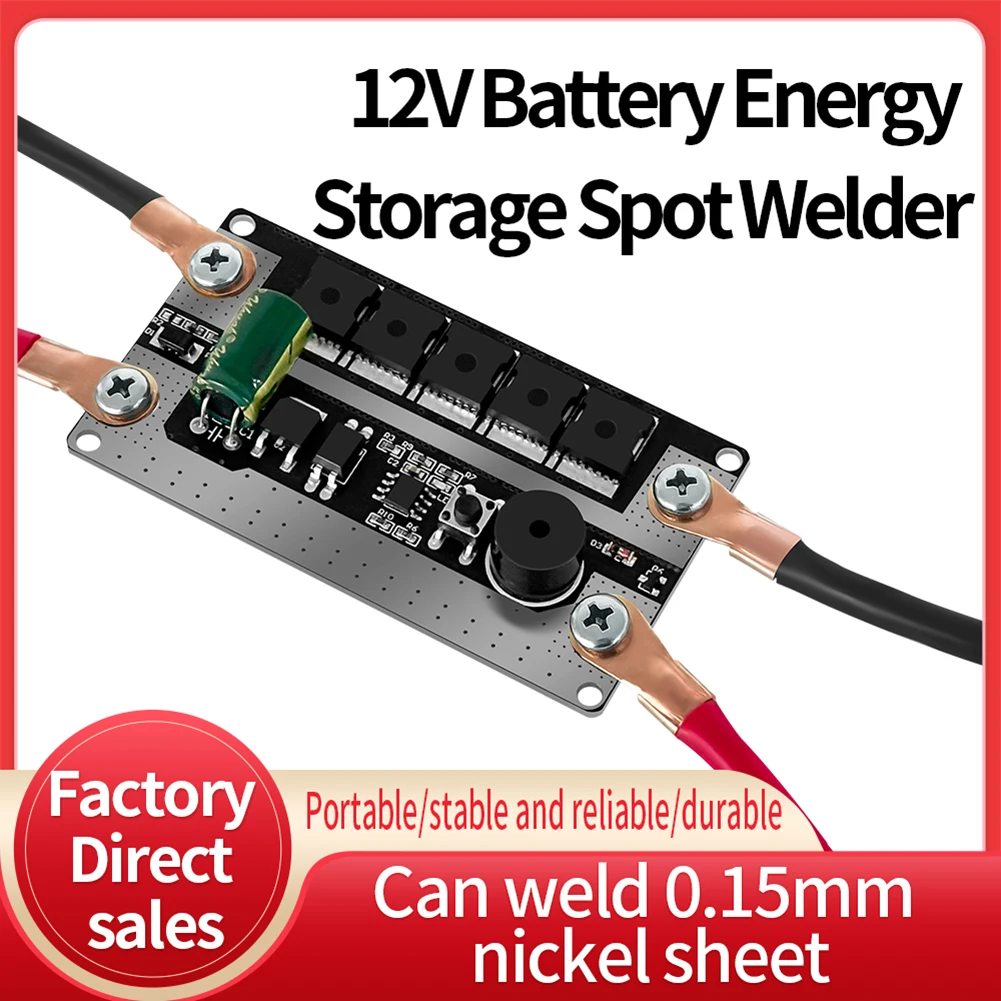 

12V Spot Welder DIY Kit 90-130A Spot Welder Control Board Support Welding 0.1-0.12mm Nickel Plate for 18650/26650/32650 Battery