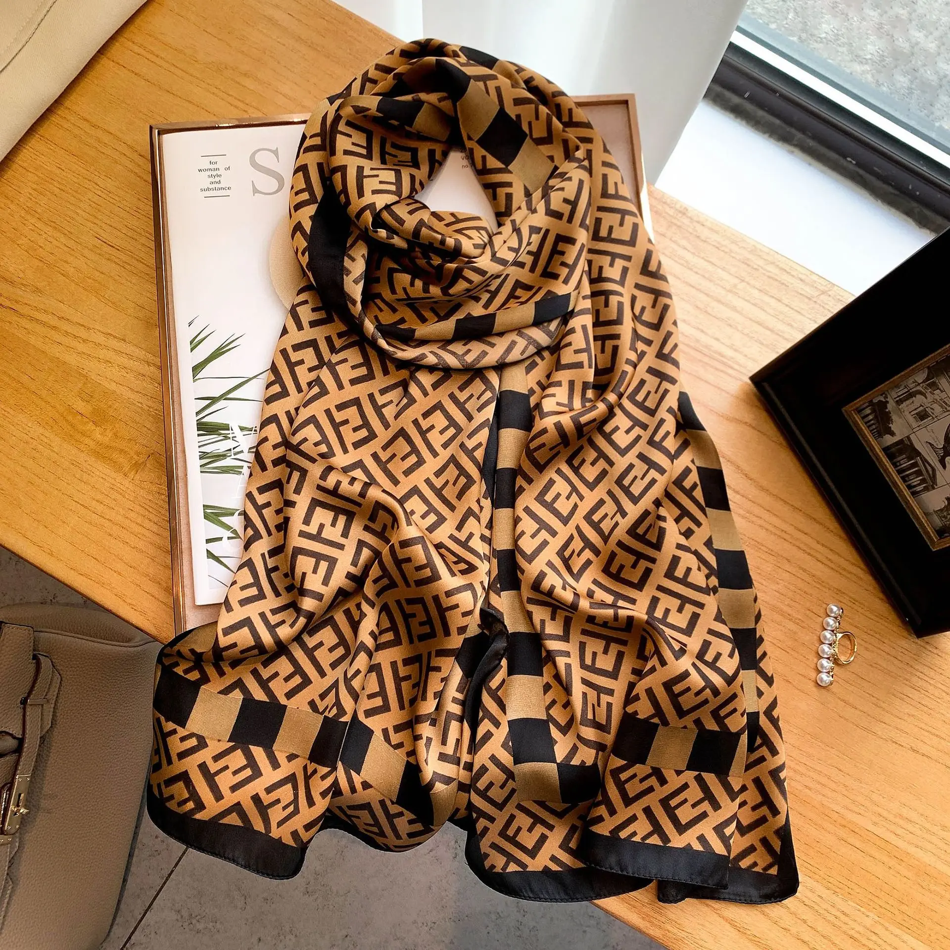 

Женская длинная шаль в полоску, 40x160 см