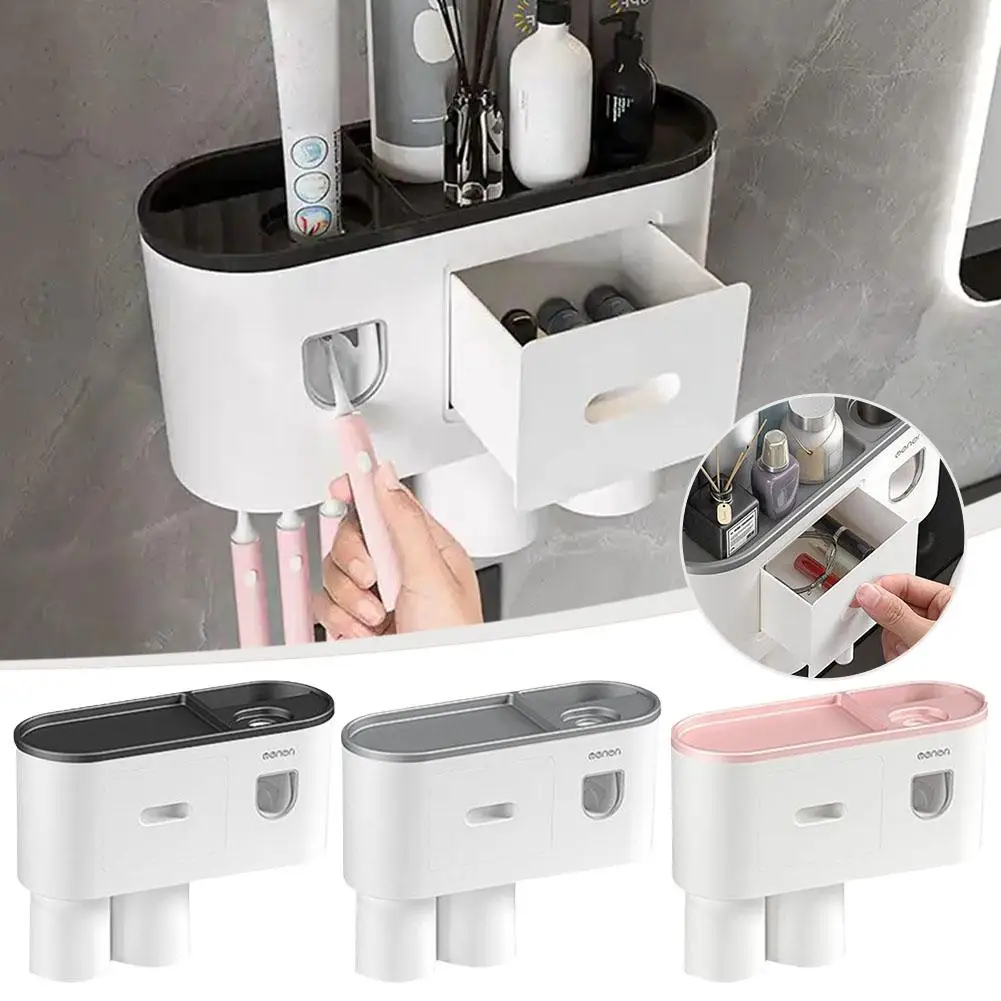

Creative Wall Mount Automatic Toothpaste Dispenser Accessories Lazy Holder Squeezer Bathroom Toothbrush Toothpaste Waterpro S2N5