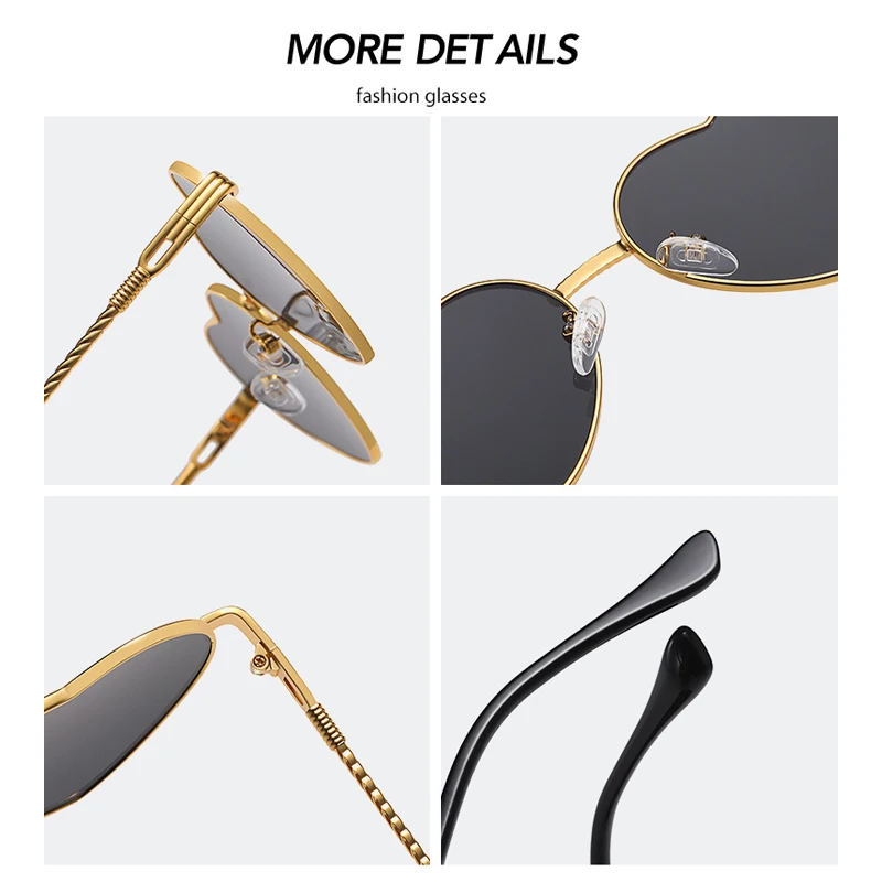 Солнцезащитные очки RUOBO в форме сердца для женщин и мужчин милый дизайн ретро