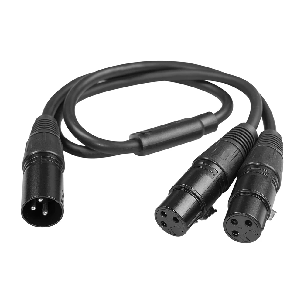 

3 Pin Jack for Canon XLR Male to Dual XLR Female Y Splitter High Fidelity Adapter Cable for Microphone Mixer Amplifier,50cm