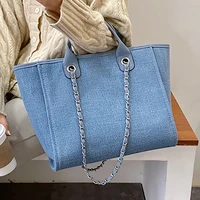 tote designer shoulder bag female casual new trend chain messenger bolso canvas leisure portable large capacity soft girl bag