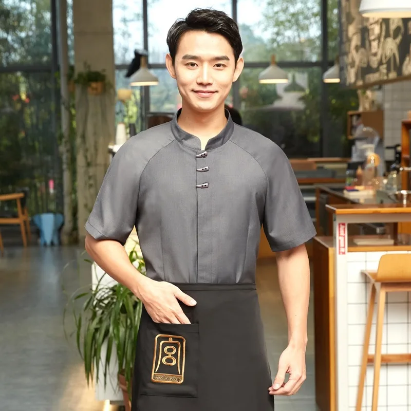 Новая сельская рабочая одежда летняя китайская ретро-одежда с коротким рукавом