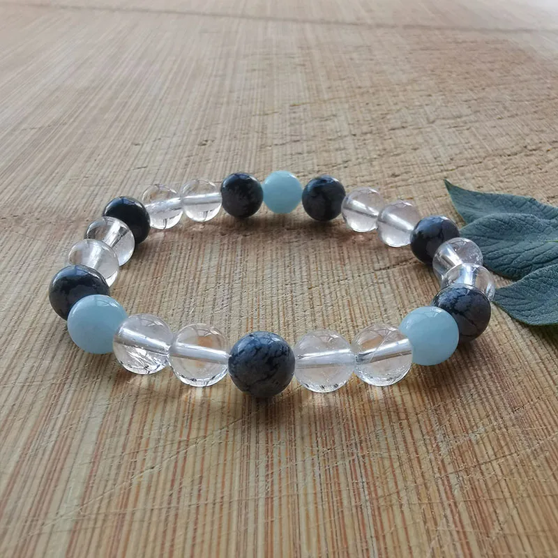 Ювелирные изделия ожерелье из бисера 8 мм Mala хрустальное 108 Beads чистое синее