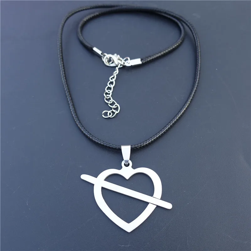 

12 Pieces Sweet Love Necklaces Women Men Stainless Steel An Arrow Through The Heart Pendant Necklace Romantic Jewelry Wholesale