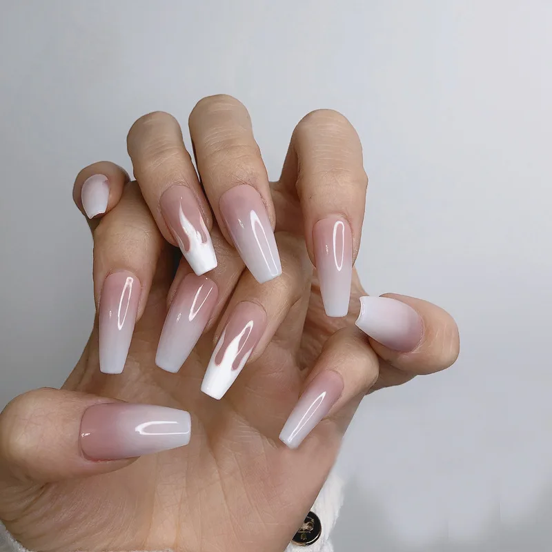 

Накладные ногти 24 шт., полностью яркие однотонные, градиентные, удобные в использовании, для рождества, многоразовые, натуральные, для девоч...