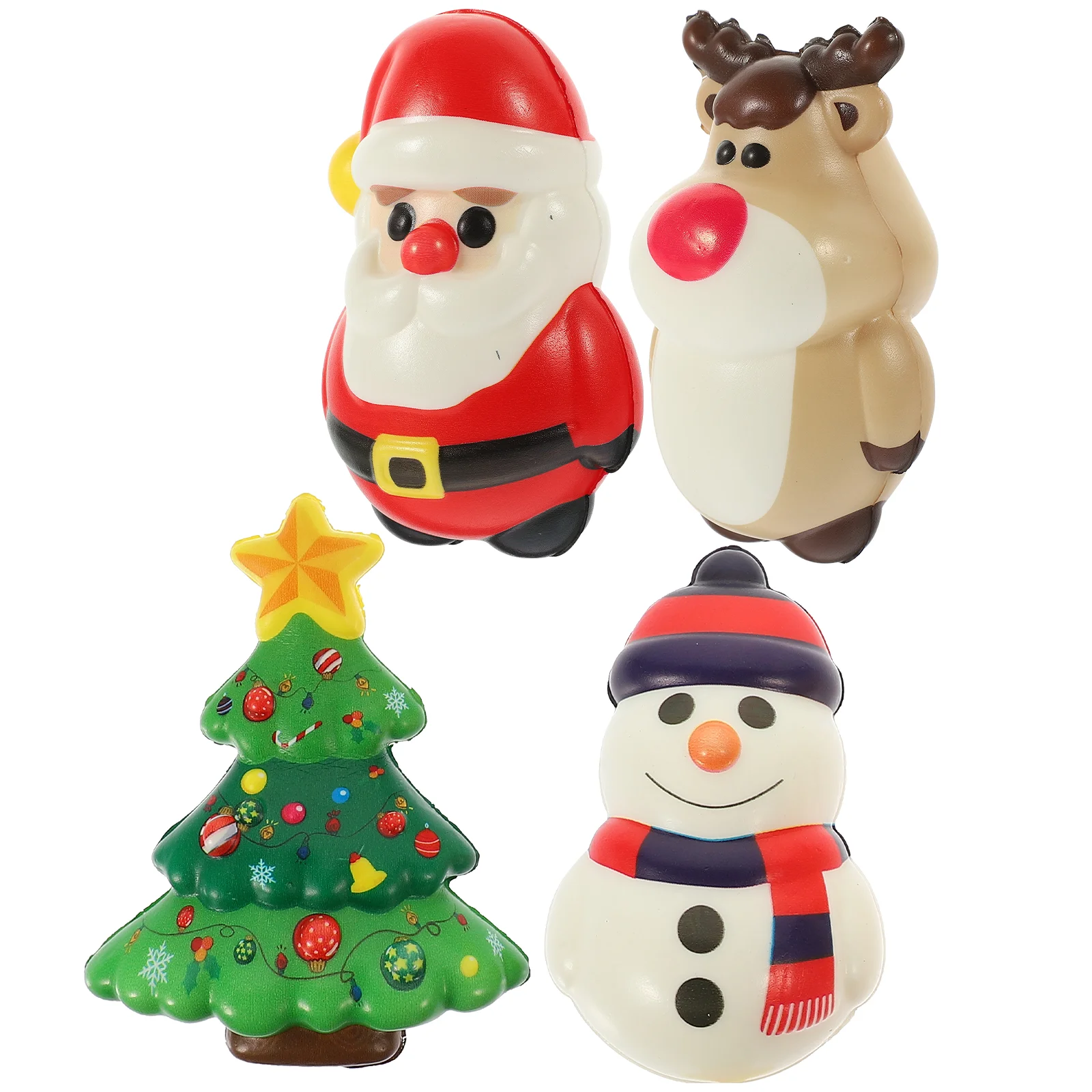 

4 шт., рождественские игрушки-сжималки для снятия стресса