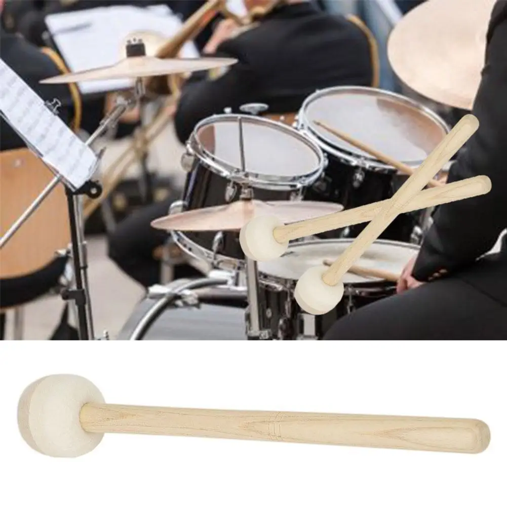 

1Pc Army Drumsticks Head Drum Cymbal Gong Mallet Soft Hammer Sticks Mallets Wooden Rods Felt Hammer With Percussion Feel Parts