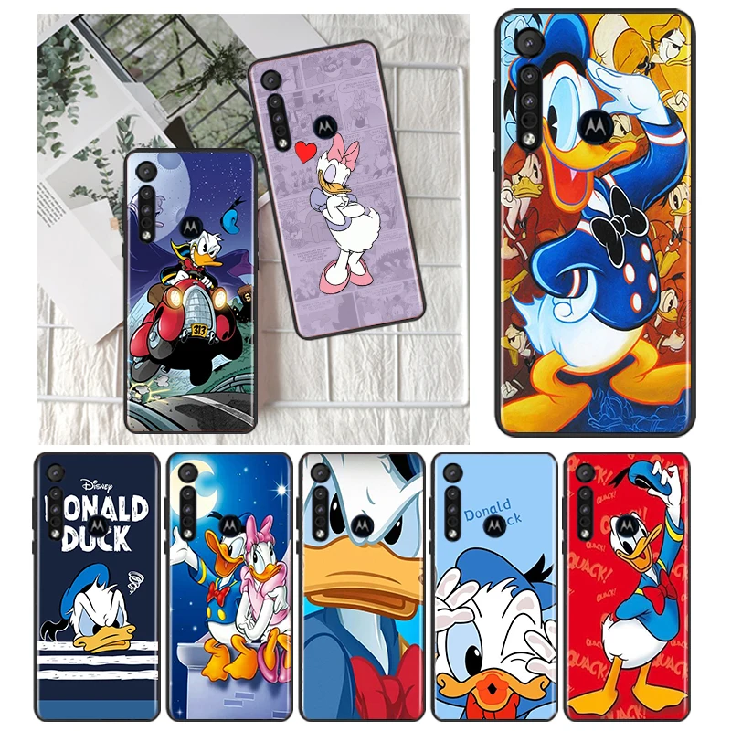 

Disney Cartoon Donald Duck For Motorola MOTO G9 G8 E7 E7i E6 Power Edge One Fusion Plus Lite Hyper Marco Black Phone Case