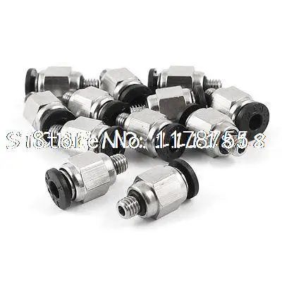 

M5 Thread to 4mm Hole Tube Air Pneumatic Push in Quick Connector Jointer 12 Pcs