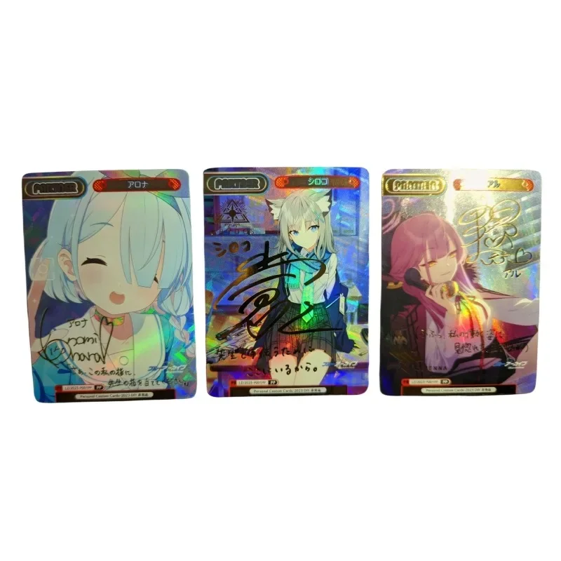 

3pcs/set Blue Archive Animation Characters Hot Stamp Signature Refraction Flashcards Anime Classics Game Collection Cards Toy