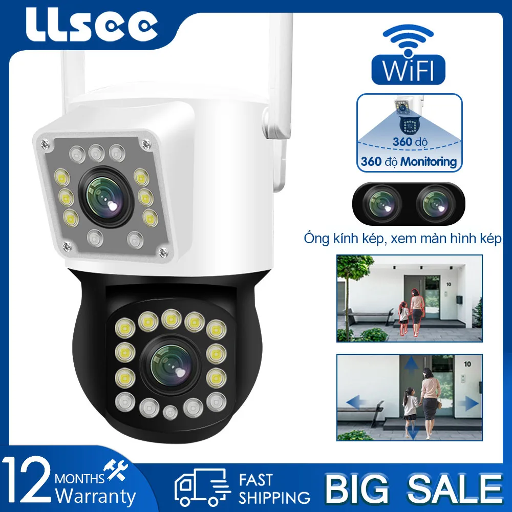 IP-камера видеонаблюдения LLSEE, 4K, 8 Мп, Wi-Fi, PTZ-камера наружного видеонаблюдения, Двунаправленный Голос, цветное ночное видение,