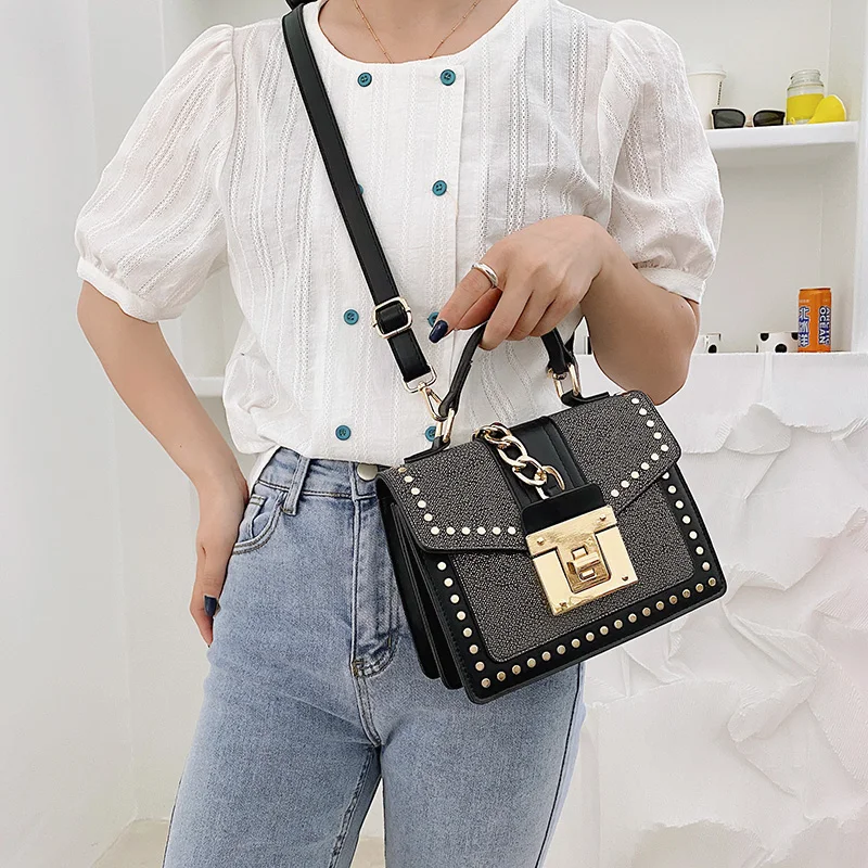 

Модные кожаные сумки через плечо высокого качества, сумки через плечо с металлическим замком для женщин 2021, сумка, основной кошелек и сумочк...