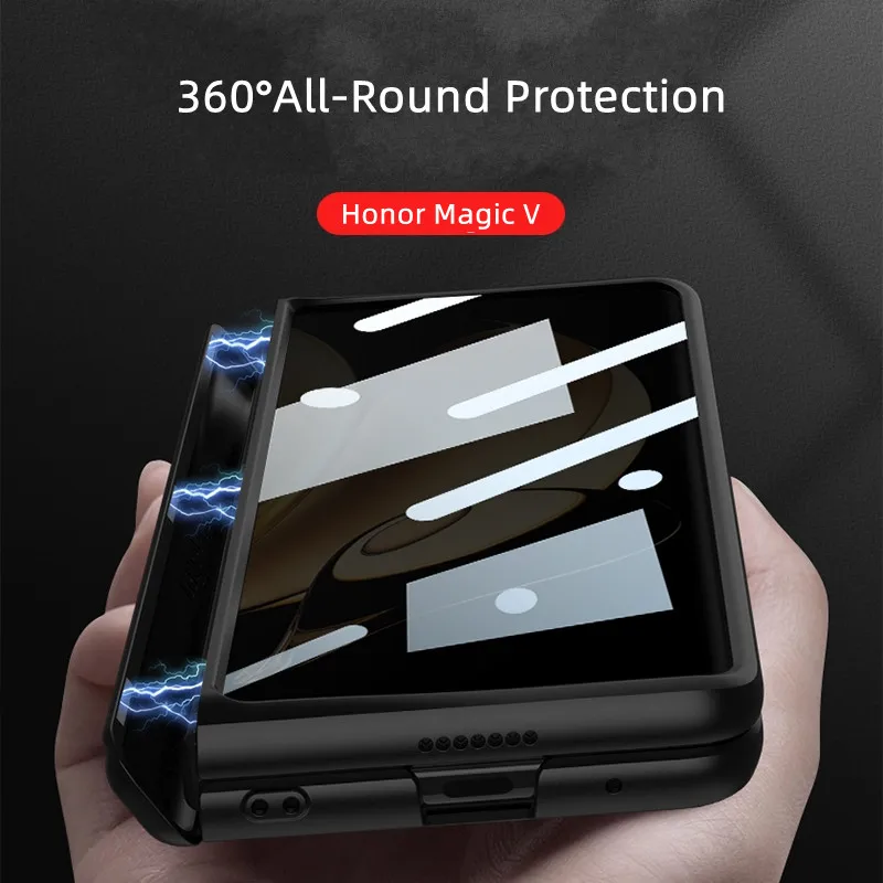 Anti-Peep Flim Case For Huawei Honor Magic V 5G Case Hinge Magnetic Stand Pc Shockproof for Magic V Kickstand Funda Function Hot