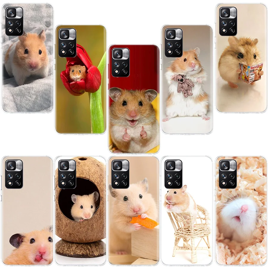 

Cute Lovely Pet Hamster Phone Case For Xiaomi Poco X4 GT X3 NFC X5 Pro 5G M5 M5S M4 M3 Note 10 Lite Mi A1 A2 A3 F3 F2 F1 Cover C