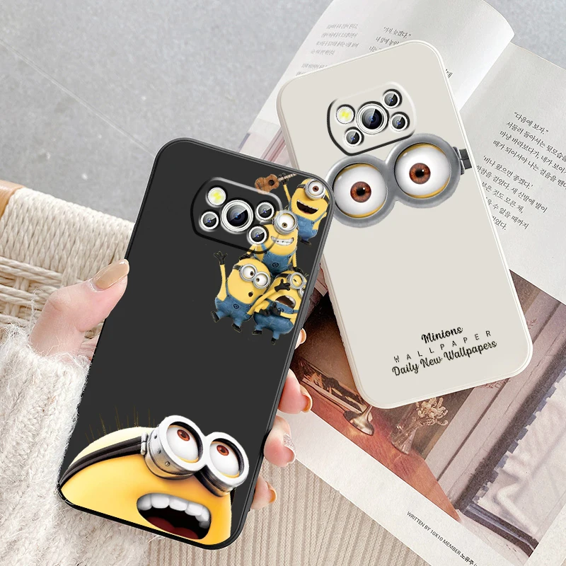 

Anime Movie Minions Cartoon Phone Case For Xiaomi Mi Poco M5s M5 X4 X3 M4 M3 F4 F3 GT Pro NFC 5G TPU Funda Liquid Rope Cover