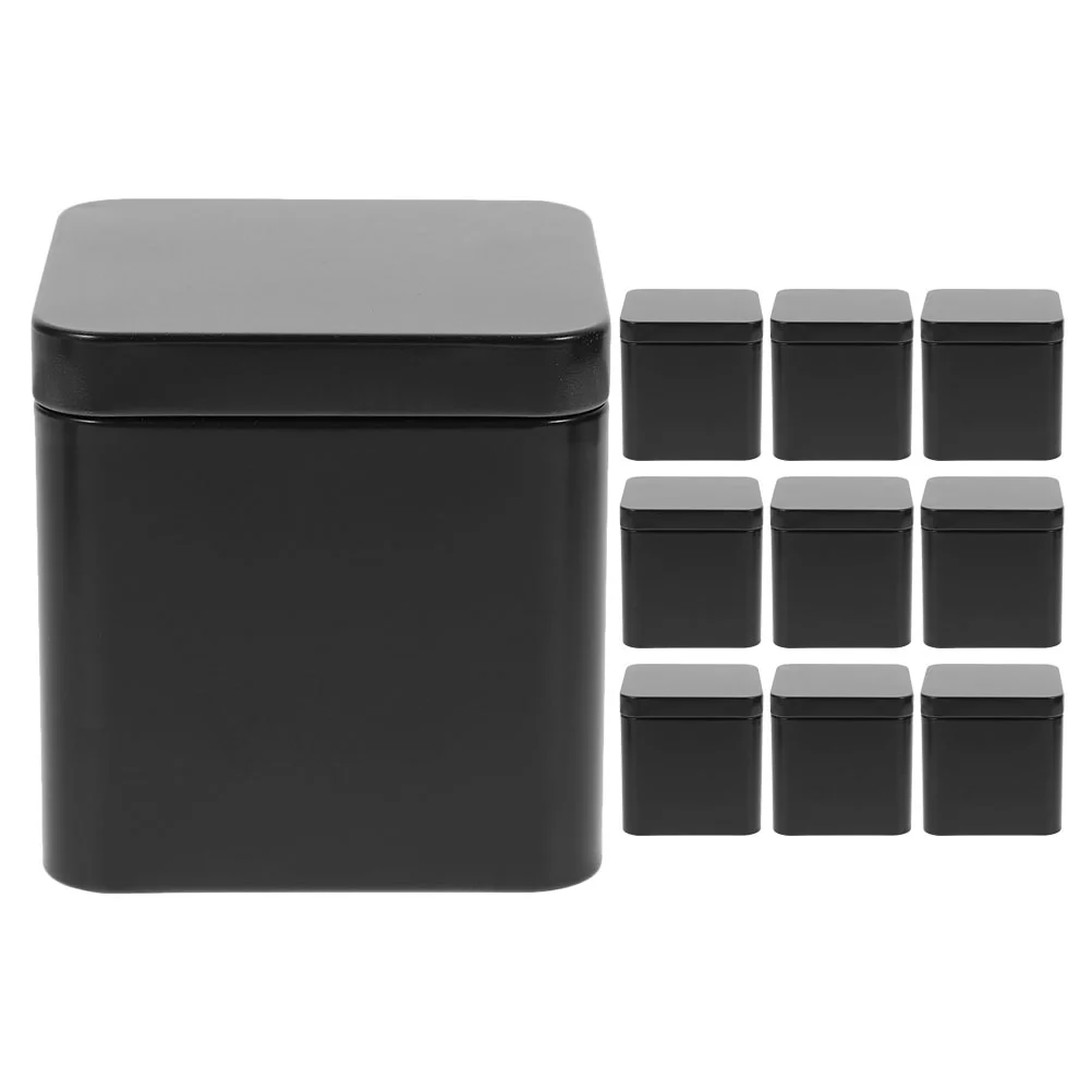 

10 Pcs Metal Container Tea Box Small Tins Lids Tinplate Can Storage Jars Loose Canister Case Iron Holder Candy Cans