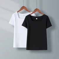women sweetshirts short sleeve womens clothing black white t shirts for girls square colla summer clothes designgs female shirts