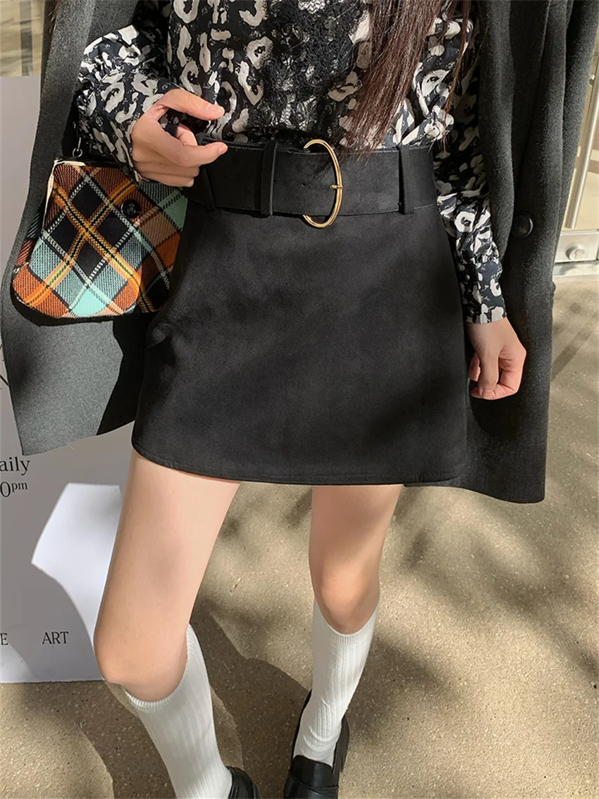 Мини-юбка Alien Kitty Женская однотонная с поясом модная облегающая офисная одежда