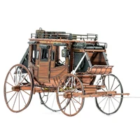 stainless steel diy 3d three dimensional assembly model wilderness red dead western carriage weapons and car train models