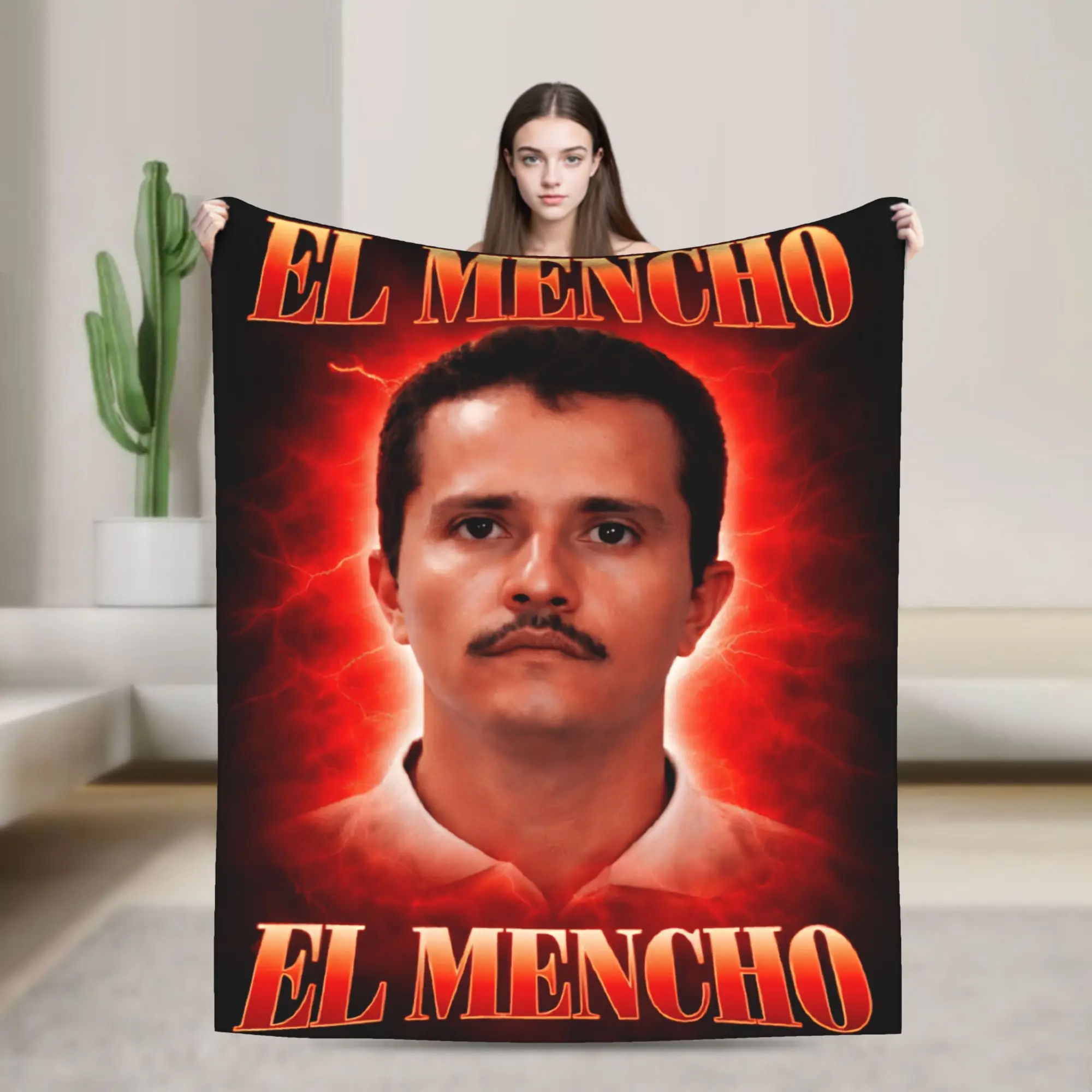 Фото Плед El Mencho из флиса для лета, дышащий, очень теплый, для кондиционированных помещений, для кровати, путешествий, как коврик №1