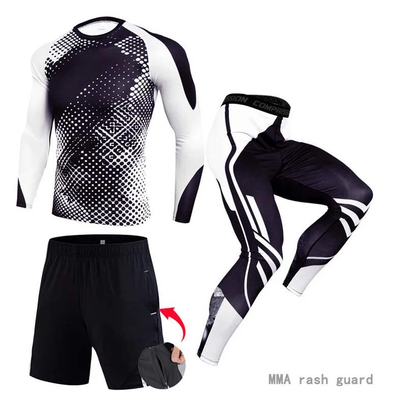 

Men Workout Set Winter Thermal underwear Quick dry Sweat Running Tights Compression Fitness Men Gym Clothes Track Jogging suit
