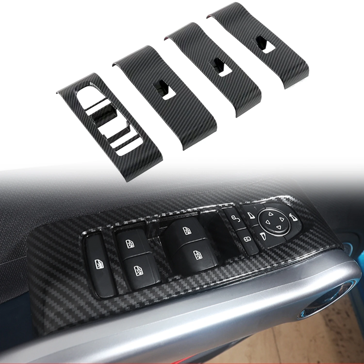 

For BYD Atto 3 Yuan Plus 2022 2023 Car Accessories ABS Car Door Window Lift Switch Cover Trim 4pcs
